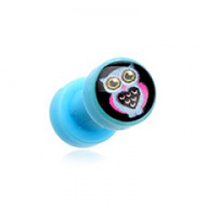 Dreamy Heart Owl Acrylic Screw-Fit Ear Gauge Plug