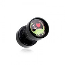 I Love Dinosaur' Acrylic Screw-Fit Ear Gauge Plug