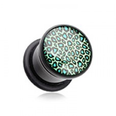 Leopard Print Single Flared Ear Gauge Plug