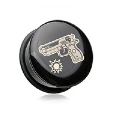 Pistol Gun Single Flared Ear Gauge Plug