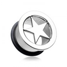 Star Steel Single Flared Ear Gauge Hollow Plug