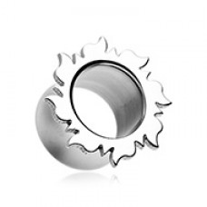 Blazing Sunburst Double Flared Ear Gauge Tunnel Plug