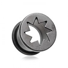 Atomic Burst Black Single Flared Ear Gauge Plug