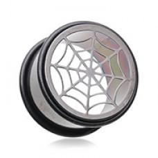 Colorline Spider Web Steel Double O-ring Ear Gauge Hollow Plug
