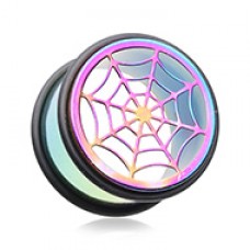 Colorline Spider Web Steel Double O-ring Ear Gauge Hollow Plug