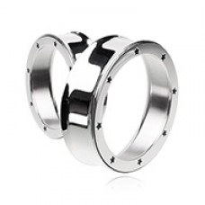 Supersize Star Rim Hollow Steel Double Flared Ear Gauge Plug
