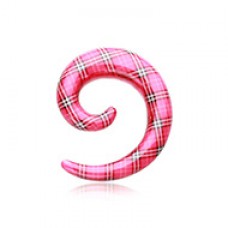 Classic Plaid Checker Acrylic Ear Gauge Spiral Taper