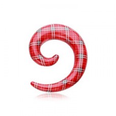 Classic Plaid Checker Acrylic Ear Gauge Spiral Taper