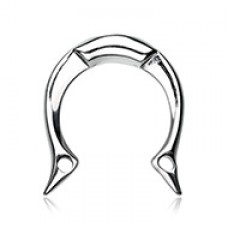 Tribal Fang Steel Ear Gauge Hanging Taper