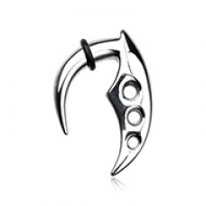 Grim Reaper Fang Steel Ear Gauge Hanging Taper