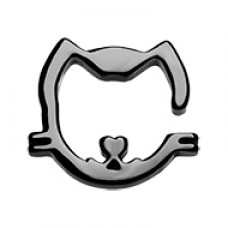 Black Cat Silhouette Acrylic Ear Gauge Hanger