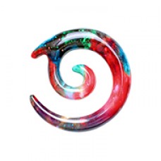 Cosmic Galaxy Acrylic Ear Gauge Spiral Hanging Taper
