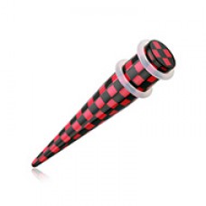 Checker Stripe Acrylic Ear Stretching Taper