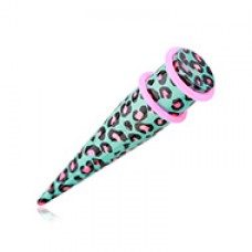 Retro Leopard Acrylic Ear Stretching Taper