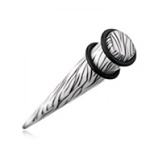 Classic Zebra Stripes Acrylic Ear Stretching Taper