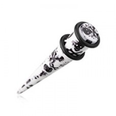 Pirate Skull Wrap Acrylic Ear Stretching Taper