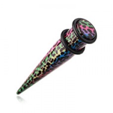 Leopard Funk Acrylic Ear Stretching Taper