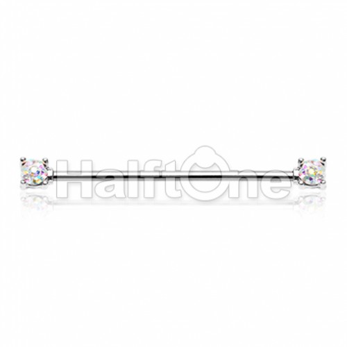 Sprinkle-Dot Double Prong Industrial Barbell