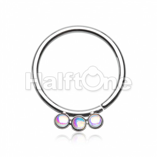 Triple Illuminating Inlay Bendable Twist Hoop Ring