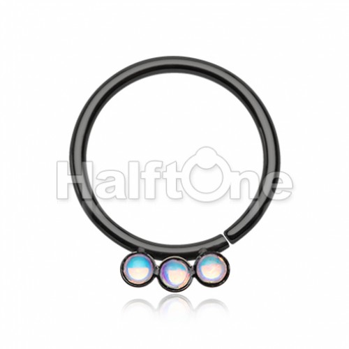 Triple Illuminating Inlay Bendable Twist Hoop Ring
