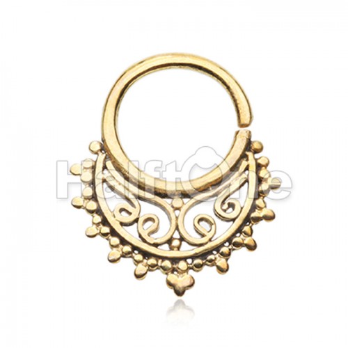 Golden Royal Brass Bendable Twist Hoop Ring