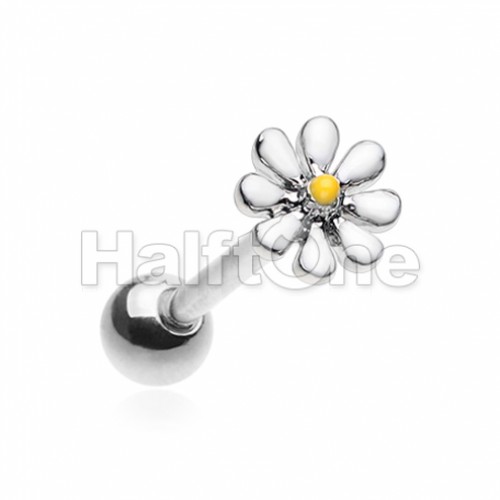 Daisy Flower Barbell Tongue Ring