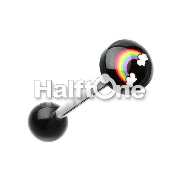 Rainbow tongue ring deals