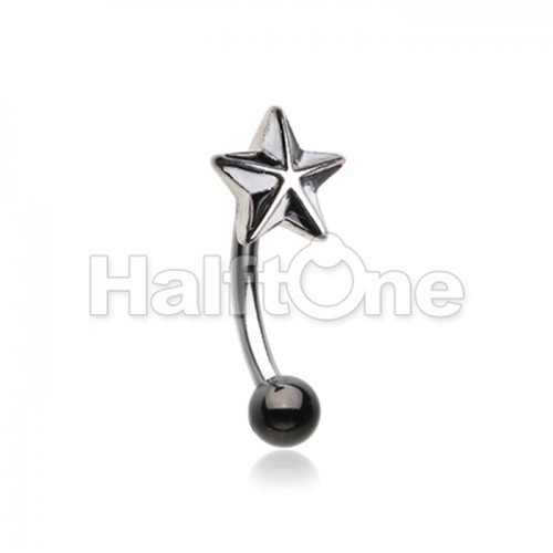 Nautical Star Curved Barbell Eyebrow Ring