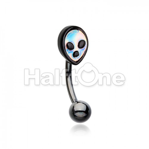 Out of the World Alien Curved Barbell Eyebrow Ring