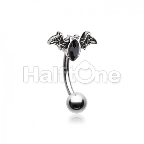 Bat Outta Hell Curved Barbell Eyebrow Ring