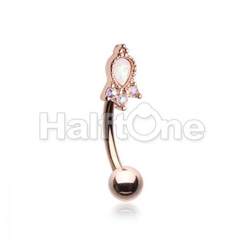 Rose Gold Her Eminence Curved Barbell Eyebrow Ring