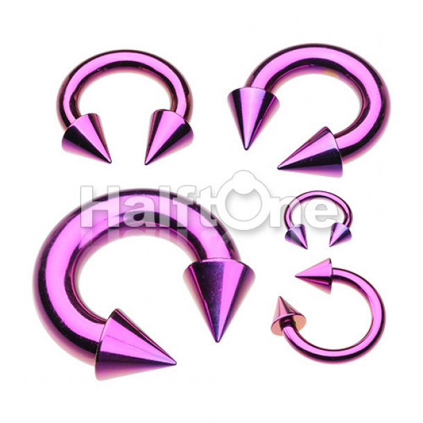 Colorline PVD Basic Spike Top Horseshoe Circular Barbell Colorline PVD Basic Spike Top Horseshoe Circular Barbell