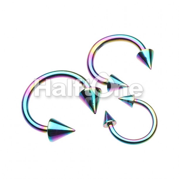 Colorline PVD Basic Spike Top Horseshoe Circular Barbell Colorline PVD Basic Spike Top Horseshoe Circular Barbell