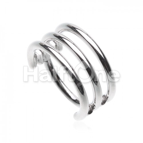 Triple Hoop Steel Seamless Hinged Clicker Ring