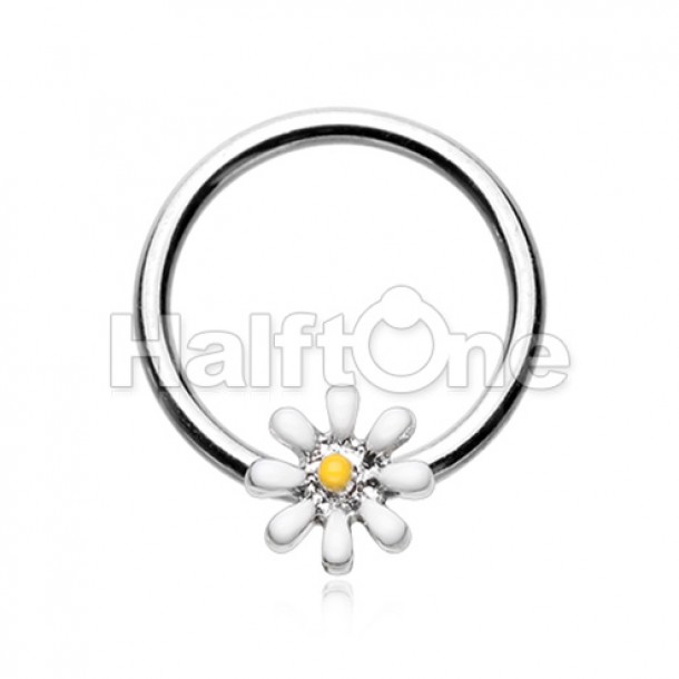 Daisy Flower Steel Captive Bead Ring Daisy Flower Steel Captive Bead Ring