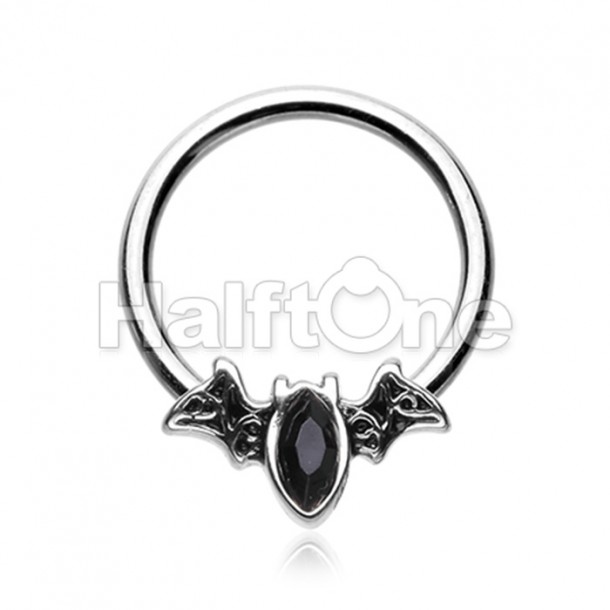 Bat Outta Hell Steel Captive Bead Ring Bat Outta Hell Steel Captive Bead Ring