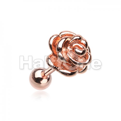 Rose Gold Steel Rose Cartilage Tragus Earring