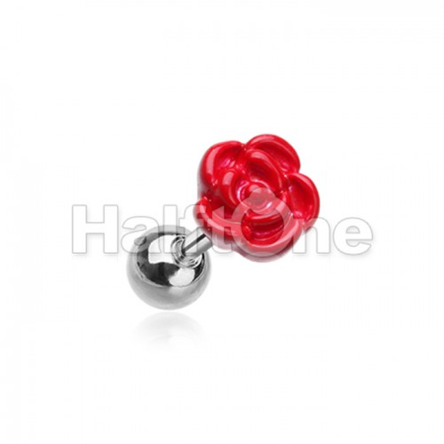 Red Rose Cartilage Tragus Earring
