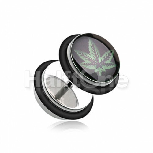 Glow in the Dark Weed Steel Fake Plug with O-Rings