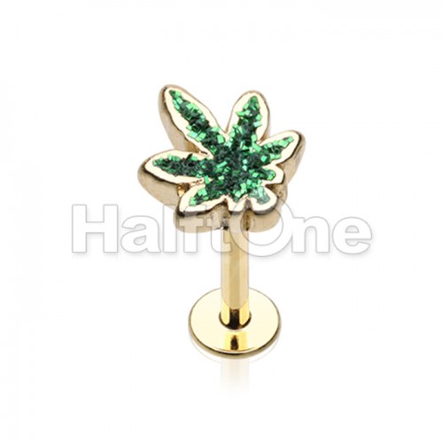 Golden Sparkle Cannabis Steel Labret