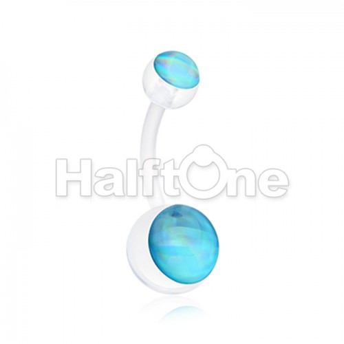 Hologram Bio Flexible Shaft Acrylic Ball Belly Button Ring