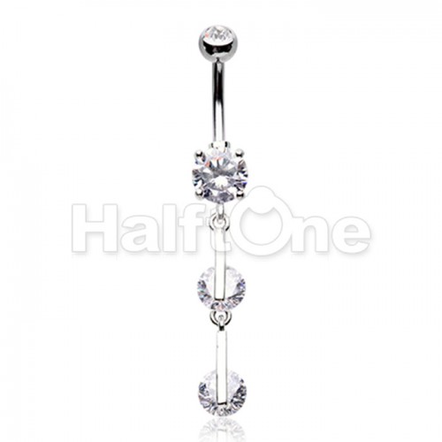 Classic Gem Drop Cubic Zirconia Belly Button Ring