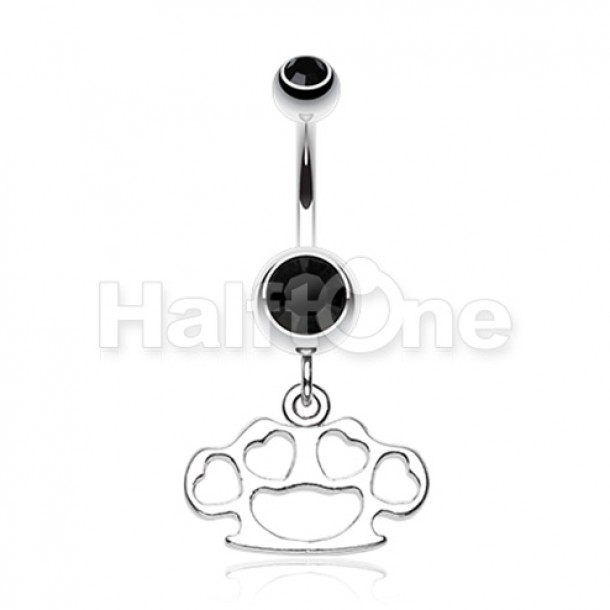 Multi Hearts Brass Knuckle Belly Button Ring Multi Hearts Brass Knuckle Belly Button Ring