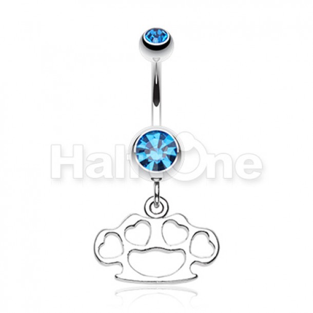 Multi Hearts Brass Knuckle Belly Button Ring Multi Hearts Brass Knuckle Belly Button Ring