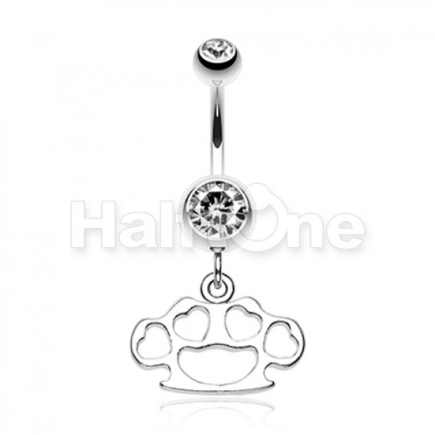 Multi Hearts Brass Knuckle Belly Button Ring Multi Hearts Brass Knuckle Belly Button Ring