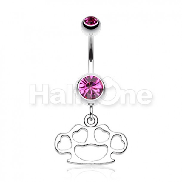 Multi Hearts Brass Knuckle Belly Button Ring Multi Hearts Brass Knuckle Belly Button Ring