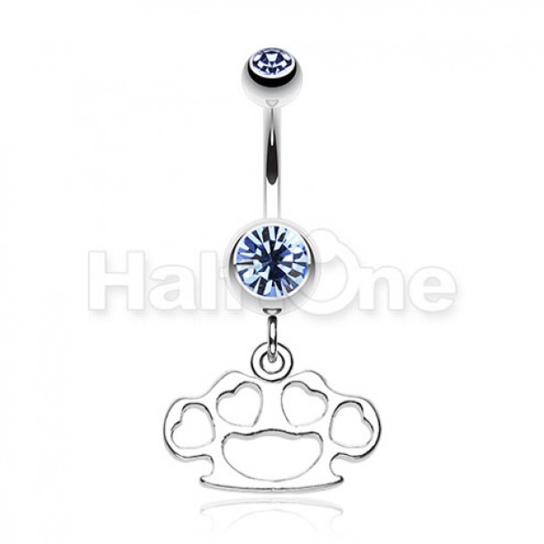 Multi Hearts Brass Knuckle Belly Button Ring Multi Hearts Brass Knuckle Belly Button Ring
