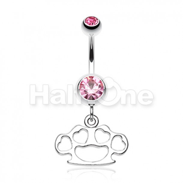 Multi Hearts Brass Knuckle Belly Button Ring Multi Hearts Brass Knuckle Belly Button Ring