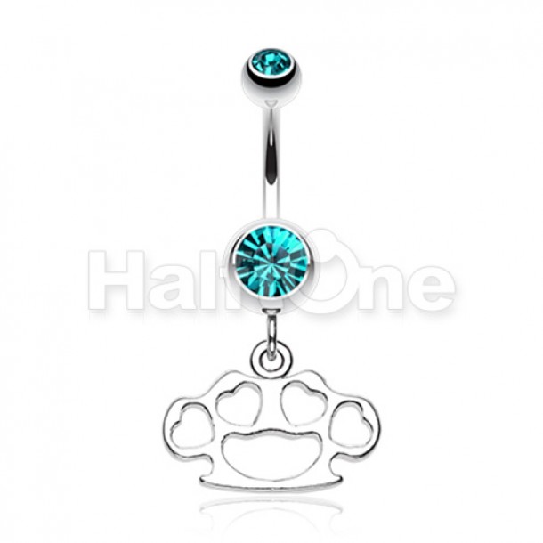 Multi Hearts Brass Knuckle Belly Button Ring Multi Hearts Brass Knuckle Belly Button Ring