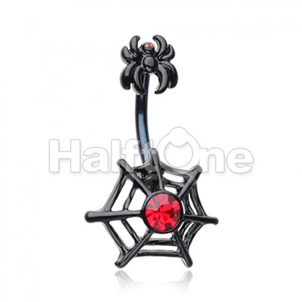 Arachnid Spider Web Belly Button Ring